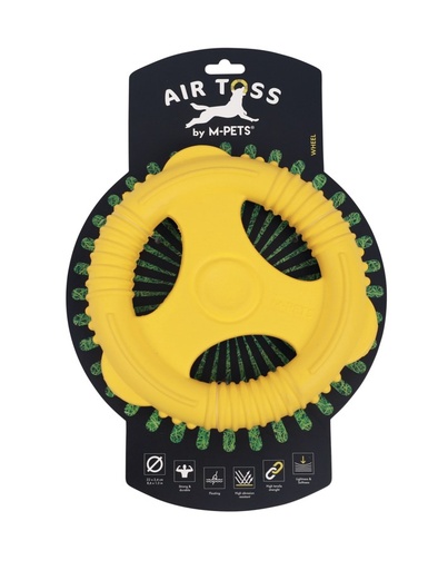 M-pets Air Toss Dog Floating Toy Wheel - Yellow