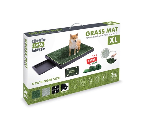 M-pets Grass Mat Training Pad With Tray With Extra Refill Xl 50 X 76cm