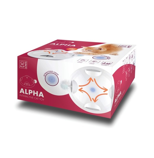 M-pets Alpha Interactive Cat Toy - White
