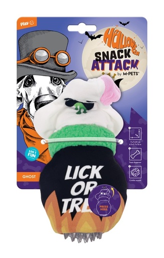 M-Pets Halloween Snack Attack Dog Toy - Ghost