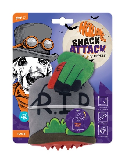 M-Pets Halloween Snack Attack Dog Toy - Tomb