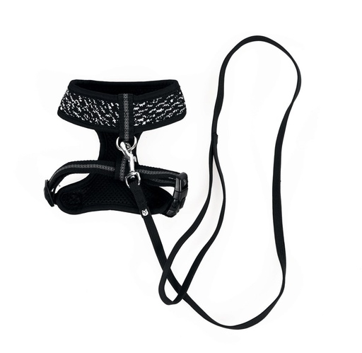 M-pets Letsgo Cat Harness & Leash Set - Black