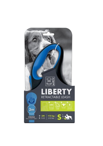 M-pets Liberty Dog Retractable Leash Blue - S / Blue