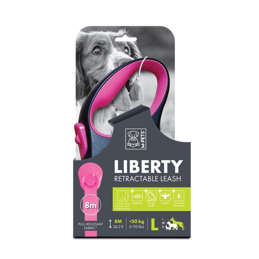M-pets Liberty Dog Retractable Leash L / Pink