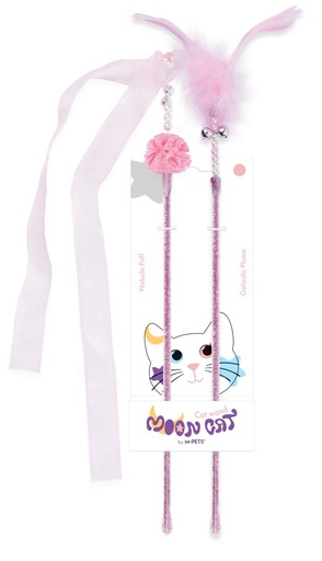 M-pets Mooncat - Cat Wand Set Nebula Puff & Galactic Plume Pink 2 Pcs