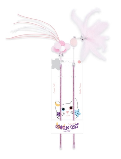 M-pets Mooncat - Cat Wand Set Stellar Plume & Cosmic Fluff Pink 2 Pcs