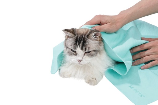 M-pets Bathtime Quick-dry Towel For Cats And Dogs Green Bubble