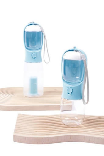 M-pets On The Road Dog Water Bottle 600ml - 3 In 1 - Blue