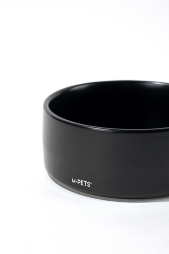 M-pets Opera Ceramic Bowls With Bamboo Stand 2x350ml - Black
