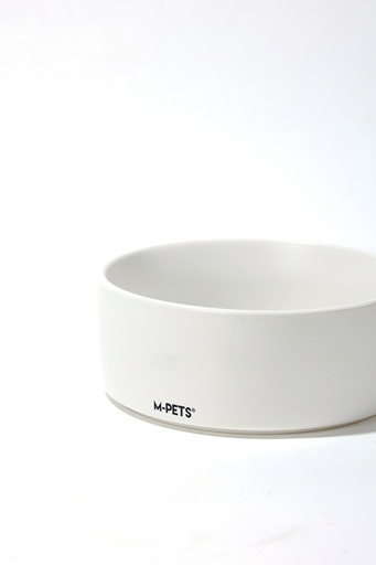 M-pets Opera Ceramic Bowls With Bamboo Stand 2x350ml - White