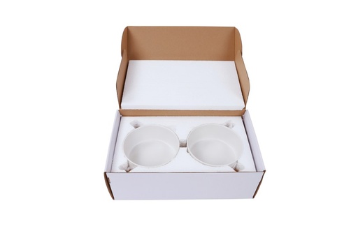 M-pets Opera Ceramic Bowls With Bamboo Stand 2x850ml - White