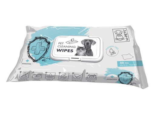 M-pets Pet Cleaning Wipes Anti-bacteria 15 X 20cm - 40 Pcs