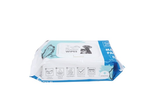 M-pets Pet Cleaning Wipes Anti-bacterial - Maxi Pack 20 X 15cm - 80 Pcs