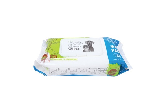 M-pets Pet Cleaning Wipes Bamboo - Maxi Pack 20 X 15cm - 80 Pcs