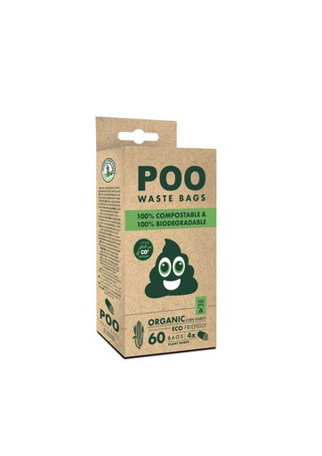 M-pets Poo 100% Compostable & Biodegradable Dog Waste Bags (60 Bags)