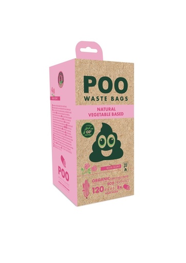 M-pets Poo Dog Waste Bags (120 Bags) - Rose Scented