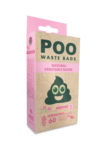 M-pets Poo Dog Waste Bags (60 Bags) - Rose Scented
