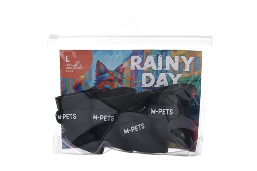 M-pets Rainy Day Dog Shoes L Black