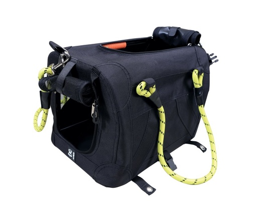 M-pets Remix Travel Carrier 2 In 1 With Leash/shoulder Belt - Black & Yellow