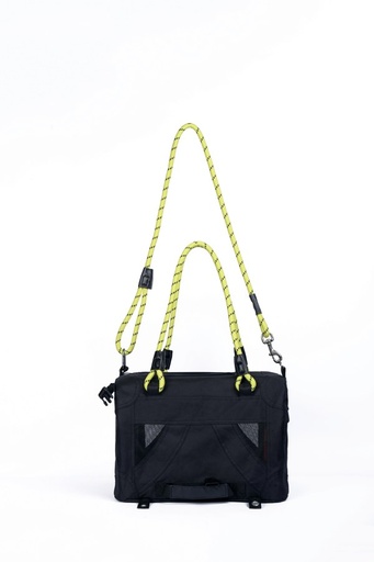 M-pets Remix Travel Carrier 2 In 1 With Leash/shoulder Belt - Black & Yellow