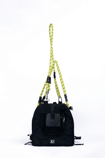 M-pets Remix Travel Carrier 2 In 1 With Leash/shoulder Belt - Black & Yellow