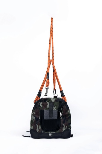 M-pets Remix Travel Carrier 2 In 1 With Leash/shoulder Belt - Camouflage & Orange