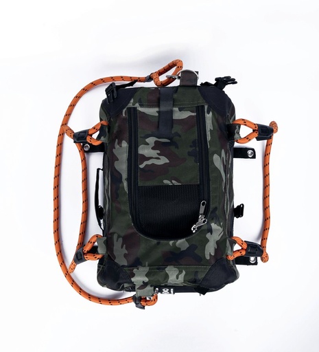 M-pets Remix Travel Carrier 2 In 1 With Leash/shoulder Belt - Camouflage & Orange