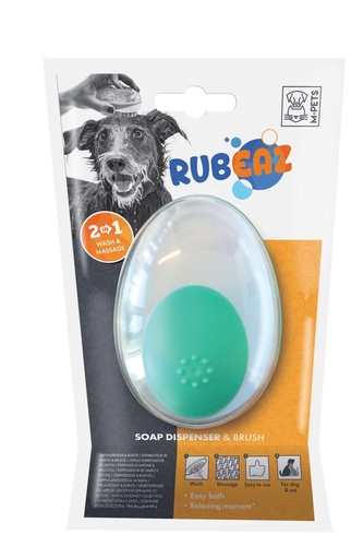 M-pets Rubeaz Soap Dispenser & Brush - 11.5 X 7.5cm