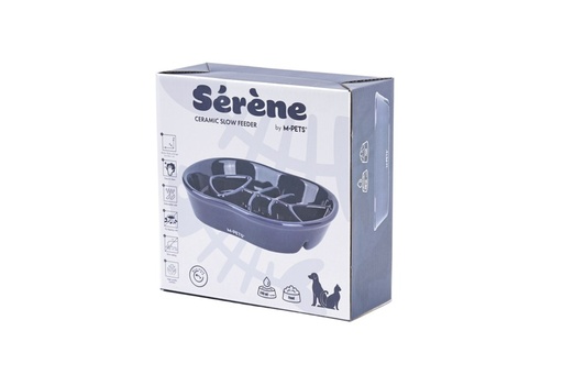 M-pets Serene Ceramic Bowls Fish Blue Wave - 240ml