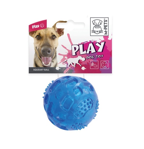 M-pets Squeaky Ball Blue - Ø 6.3cm