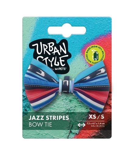 M-pets Urban Style Jazz Stripes Bow Tie Xs/s