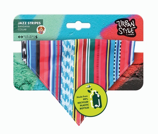 M-pets Urban Style Jazz Strips Bandana Collar S