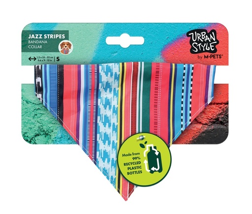 M-pets Urban Style Jazz Strips Bandana Collar S