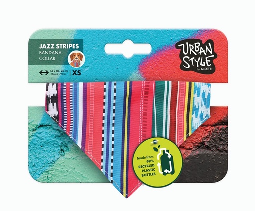 M-pets Urban Style Jazz Strips Bandana Collar Xs