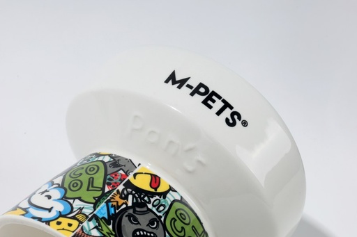 M-pets Urbanstyle Tilt'd Raised Ceramic Bowl Multicolour - S