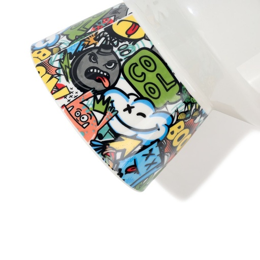 M-pets Urbanstyle Tilt'd Raised Ceramic Bowl Multicolour - S