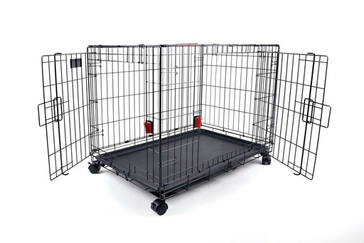 M-pets Voyager Wire Crate - 2 Doors L With Wheels Patented Securo Lock