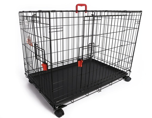 M-pets Voyager Wire Crate - 2 Doors L With Wheels Patented Securo Lock