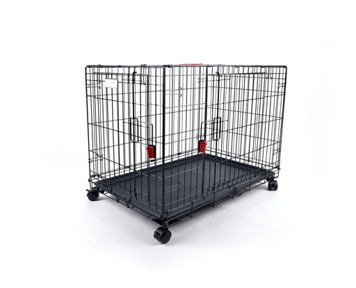 M-pets Voyager Wire Crate - 2 Doors L With Wheels Patented Securo Lock