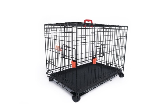 M-pets Voyager Wire Crate - 2 Doors M With Wheels Patented Securo Lock