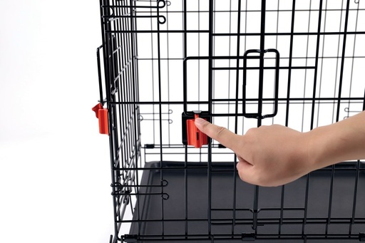 M-pets Voyager Wire Crate - 2 Doors M With Wheels Patented Securo Lock