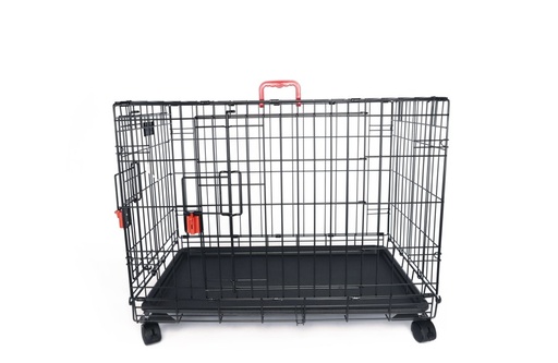 M-pets Voyager Wire Crate - 2 Doors M With Wheels Patented Securo Lock