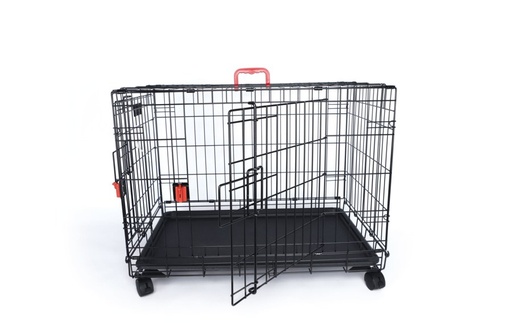 M-pets Voyager Wire Crate - 2 Doors M With Wheels Patented Securo Lock