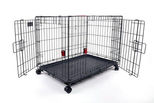 M-pets Voyager Wire Crate - 2 Doors Xl With Wheels Patented Securo Lock