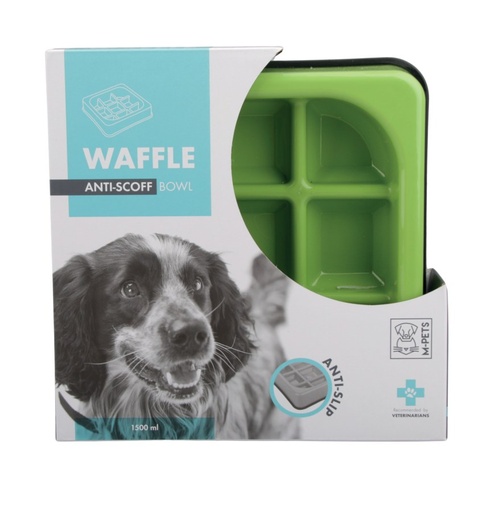 M-pets Waffle - Slow Feed Bowl,chekered