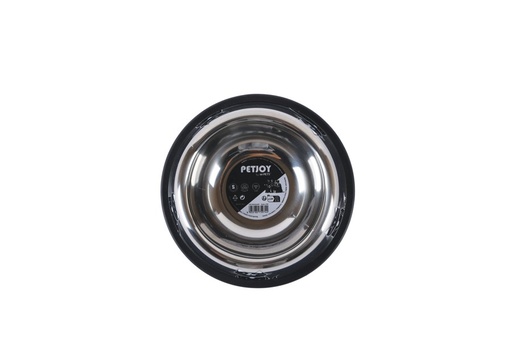 Petjoy M-pets Petjoy Catfamily Stainless Bowl With Rubber Edge S - Black & White 355ml