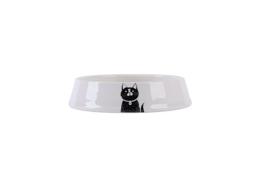 Petjoy M-pets Petjoy Ceramic Bowl Moonpie Cat - Black & White 400ml