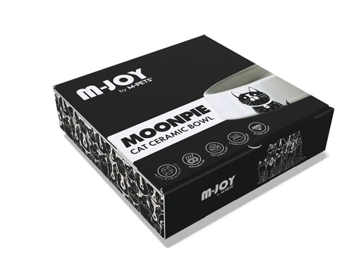 Petjoy M-pets Petjoy Ceramic Bowl Moonpie Cat - Black & White 400ml