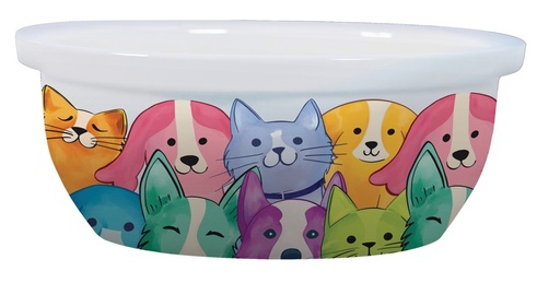 Petjoy M-pets Petjoy Feedmewow Bowl Petfamily - Multicolor 300ml