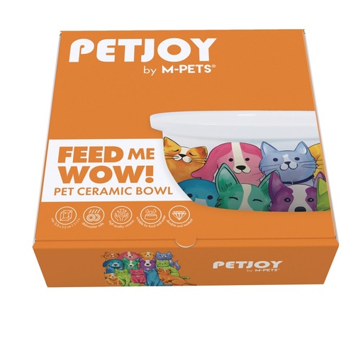 Petjoy M-pets Petjoy Feedmewow Bowl Petfamily - Multicolor 300ml